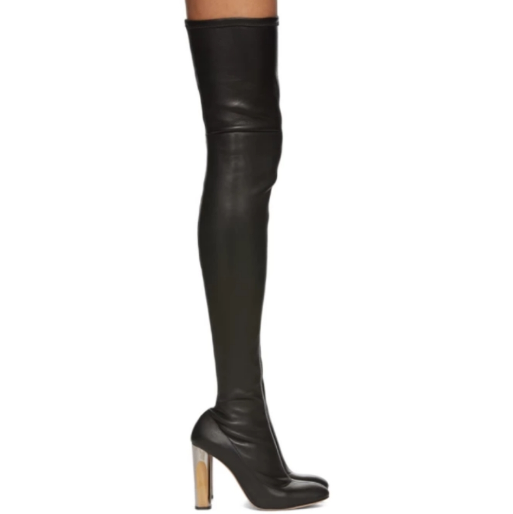Rare Alexander McQueen Napa Leather Thigh High Heel Boots- Size 8